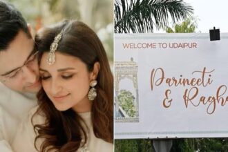 a huge banner awaits parineeti chopra and raghav chadha outside udaipur airport 22450982 16x9 1 - The Fourth